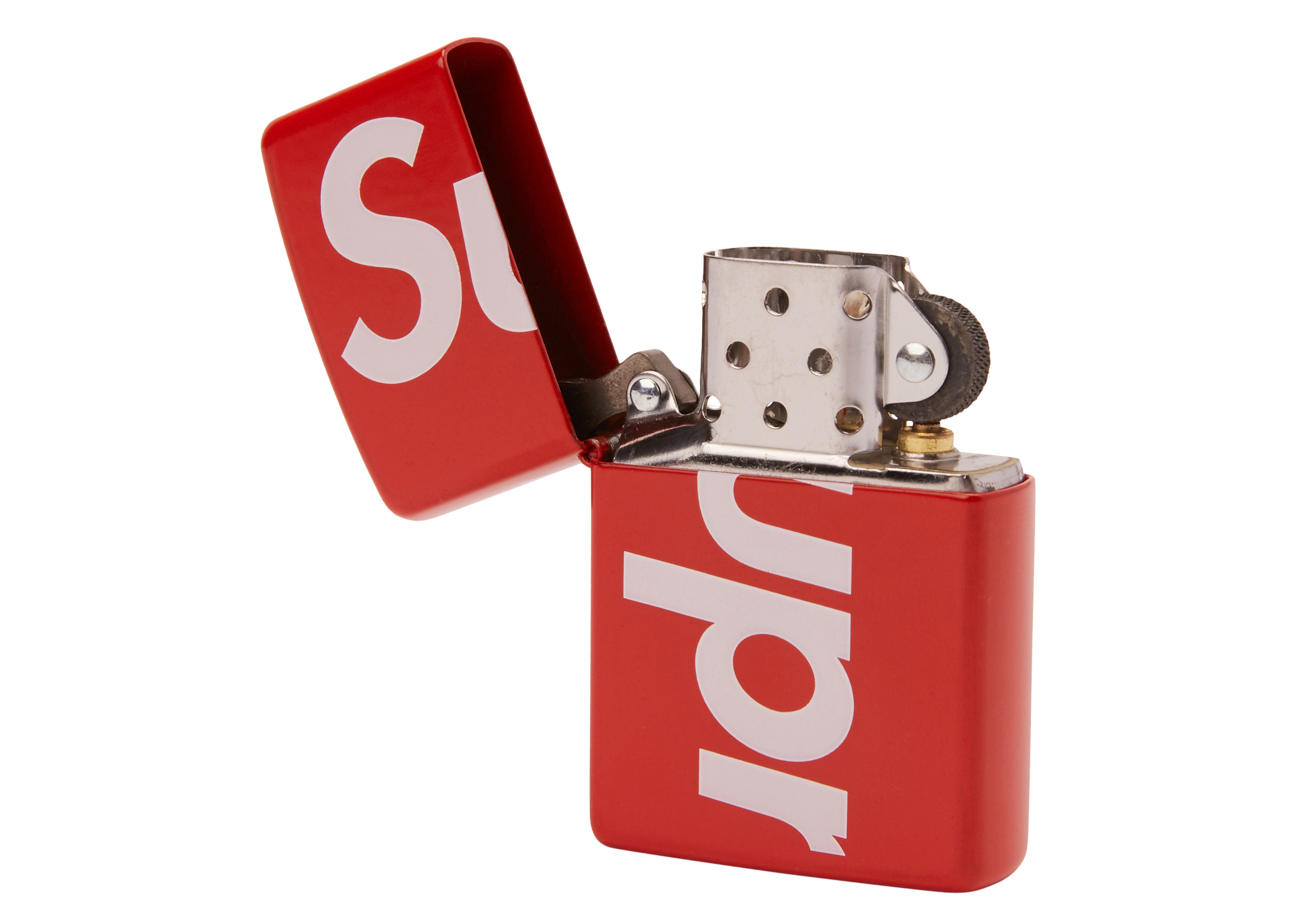 SUPREME LOGO ZIPPO RED AUTHENTIC/ BRAND NEW. SS21 WEEK 2 IN HAND 
