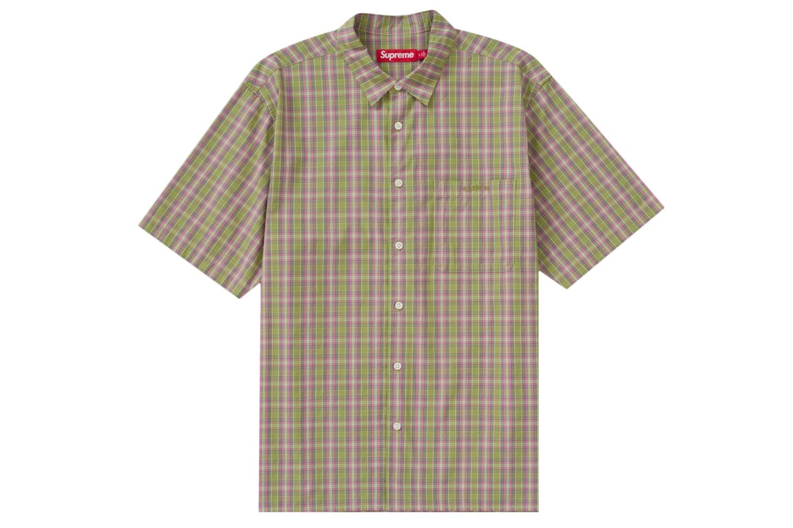 Pre-owned Supreme Loose Fit Mini Plaid S/s Shirt Green