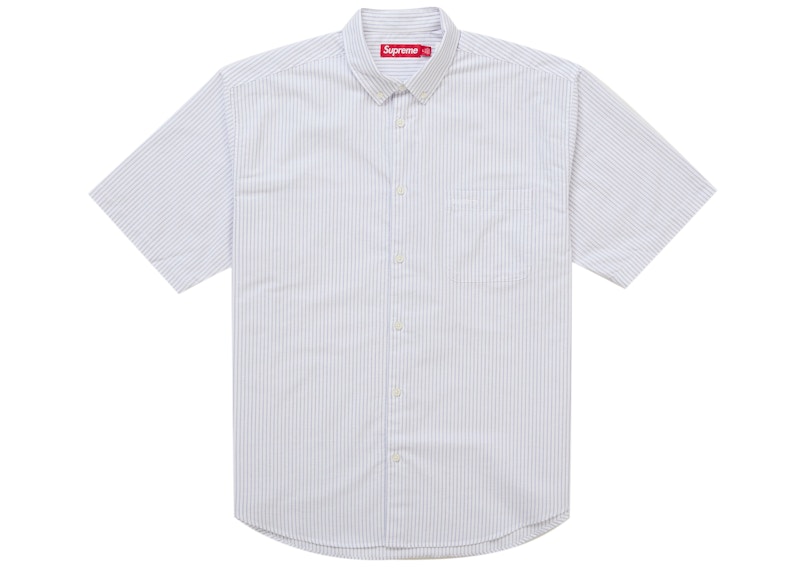 トップス supreme 22ss stripe button up polo white supreme stripe button up polo - メルカリ