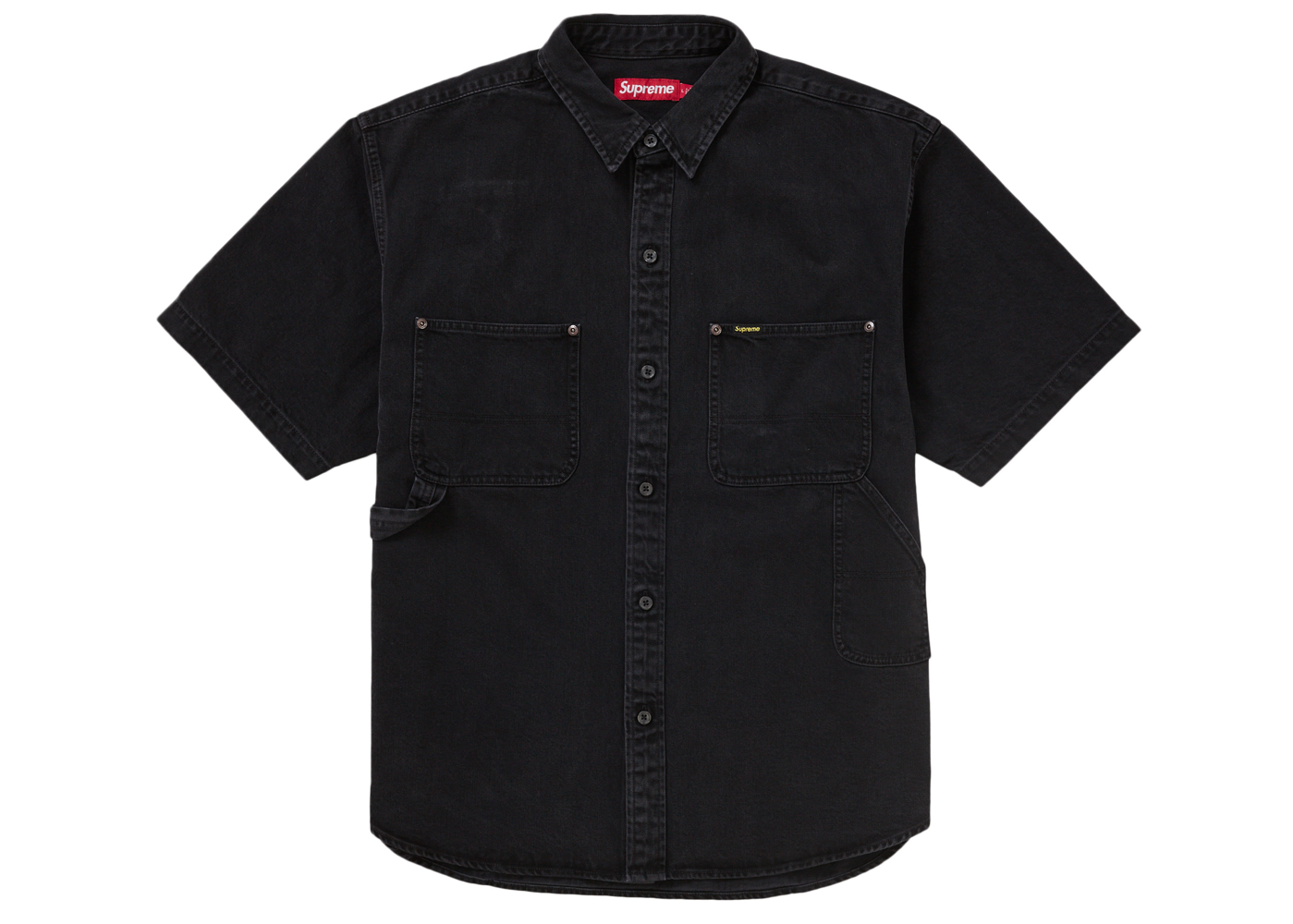 Supreme Loose Fit S/S Denim Painter Shirt Black メンズ - SS24 - JP