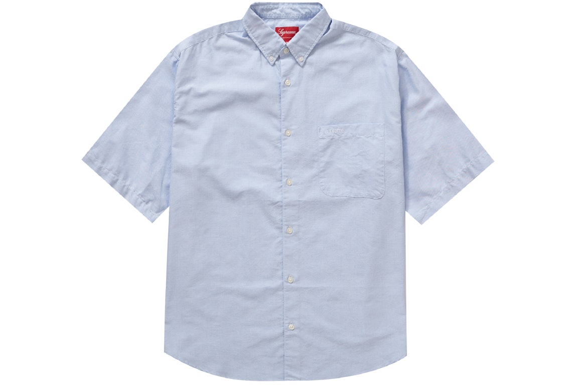 Pre-owned Supreme Loose Fit S/s Oxford Shirt Light Blue