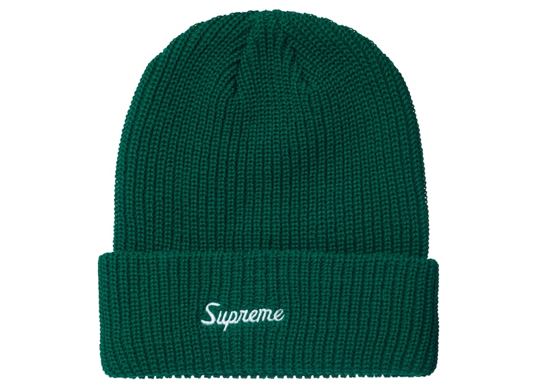 supreme loose gauge beanie green