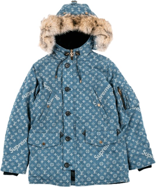 Louis Vuitton X Supreme Jacquard Denim N-3B Parka Size 52 Available For  Immediate Sale At Sotheby's
