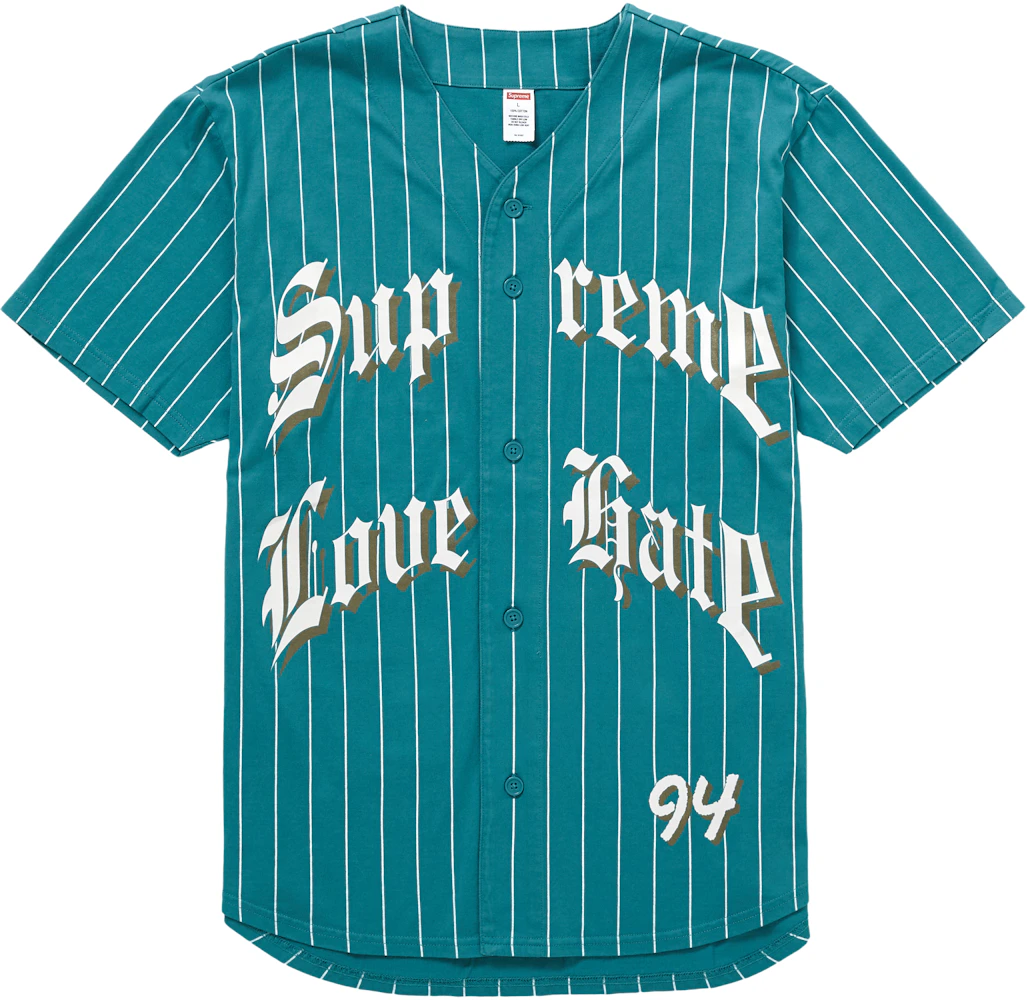 Supreme FW19 W4 Love Hate Baseball Jersey + YEZZY cloud white 