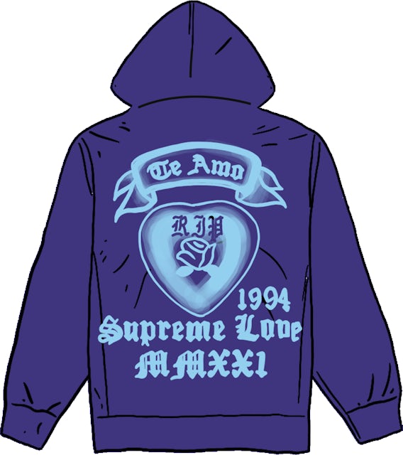 Supreme Love Hooded Sweatshirt Dark Royal メンズ - SS21 - JP