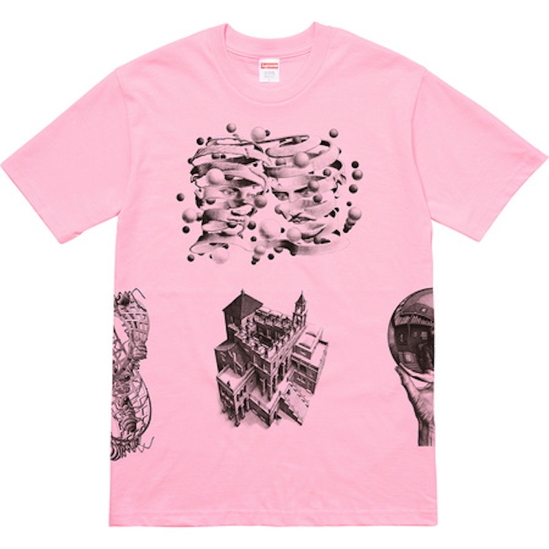 Supreme MC Esher Collage Tee Pink Men's - SS17 - US