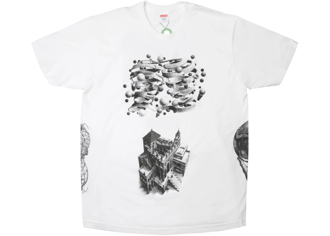 Supreme MC Escher Collage Tee White Men's SS17 US
