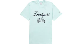 Supreme MLB Los Angeles Dodgers Kanji Teams Tee Pale Blue