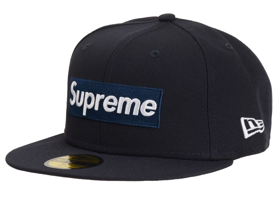 Pre-owned Supreme Mlb Teams New York Box Logo New Era 59fifty Fitted Cap Navy
