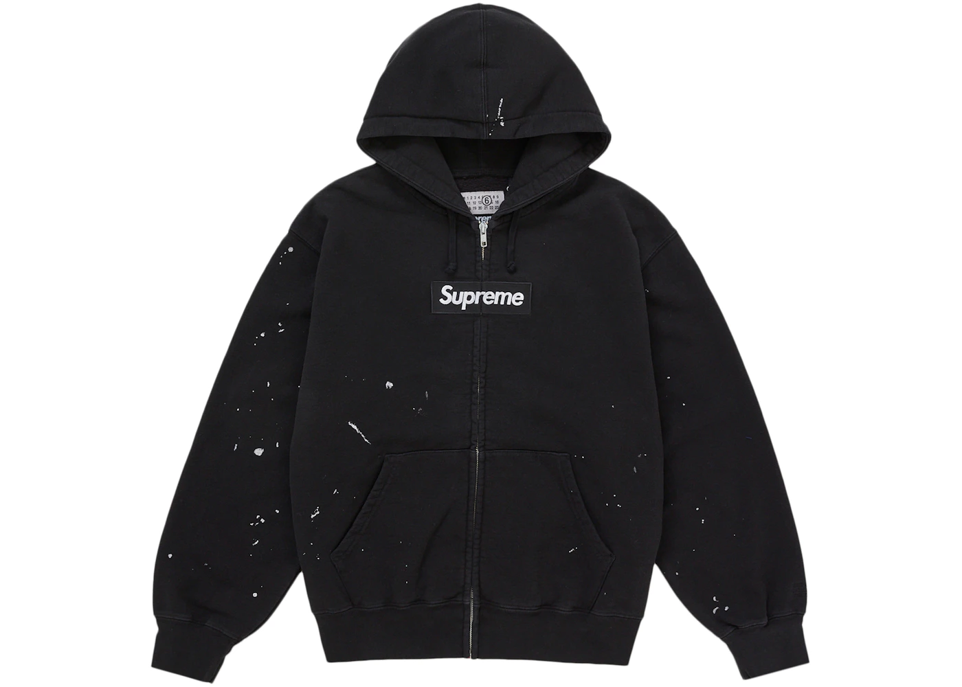 Supreme MM6 Maison Margiela Box Logo Zip Up Hooded Sweatshirt Black