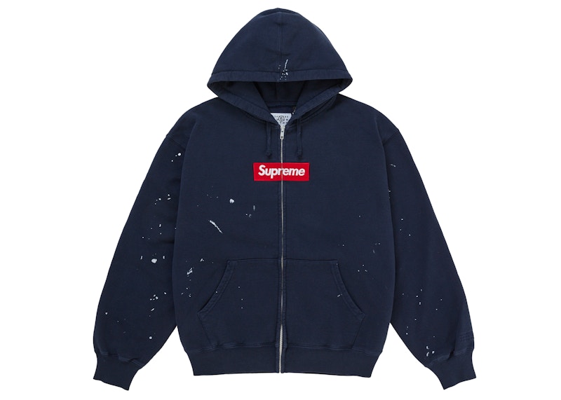Supreme MM6 Maison Margiela Box Logo Zip Up Hooded Sweatshirt Black