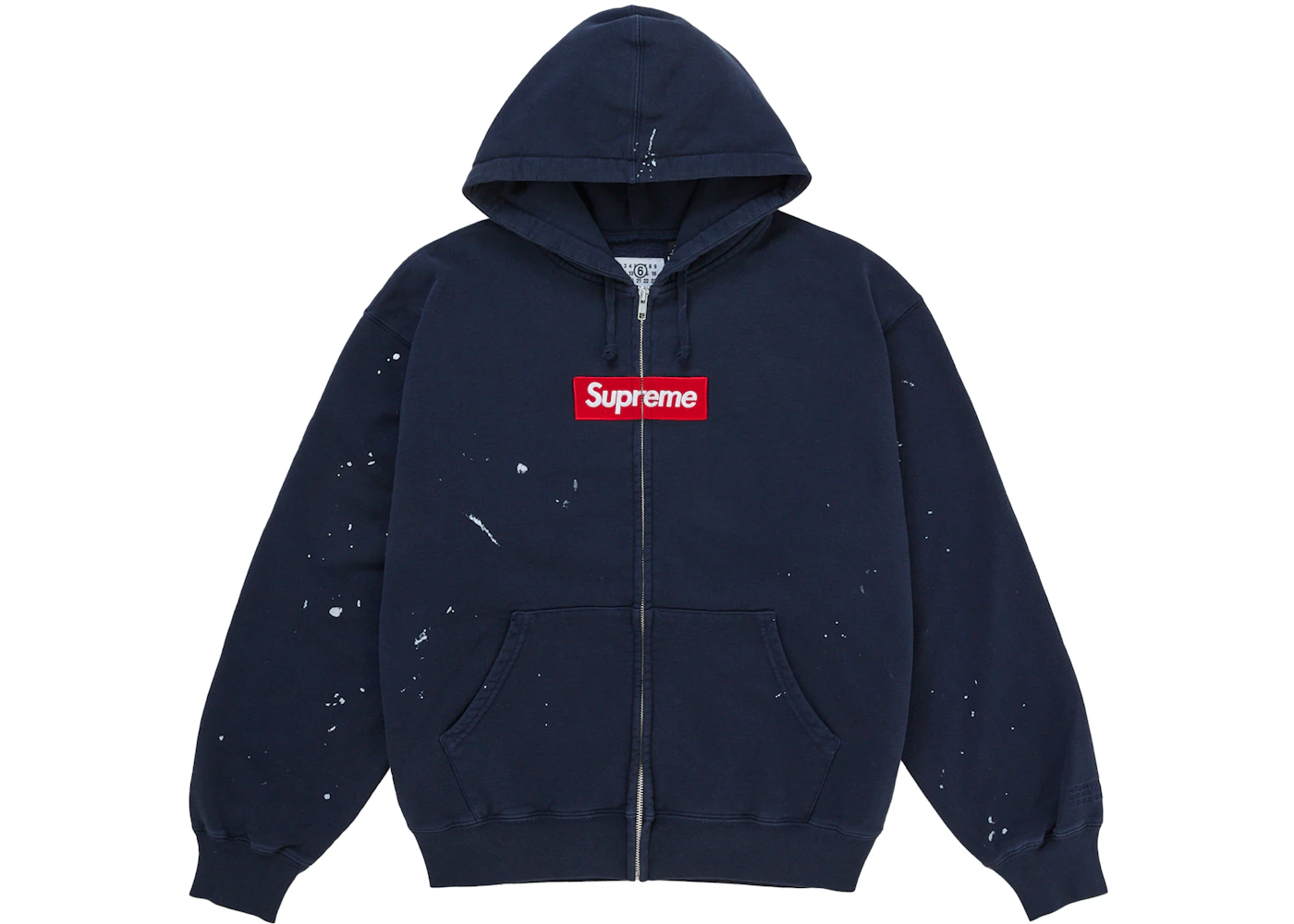 Supreme MM6 Maison Margiela Box Logo Zip Up Hooded Sweatshirt Navy