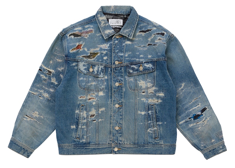 Supreme MM6 Maison Margiela Distressed Selvedge Denim Trucker