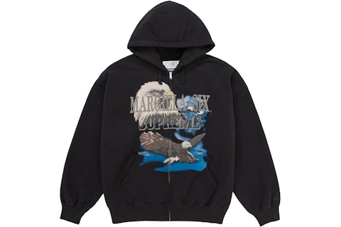 Supreme MM6 Maison Margiela Eagle Zip Up Hooded Sweatshirt Black Men's - SS26 - US Supreme MM6 Maison Margiela Eagle Zip Up Hooded Sweatshirt Black Men's - SS26 - US