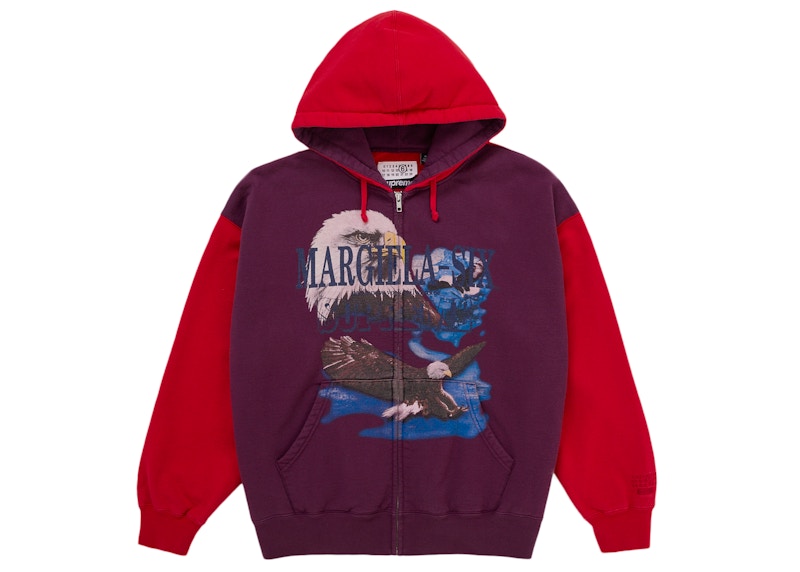 トップス Supreme MM6 Eagle Zip Up Sweatshirt XL Supreme MM6 Maison Margiela Eagle Zip Up Hooded Sweatshirt Red