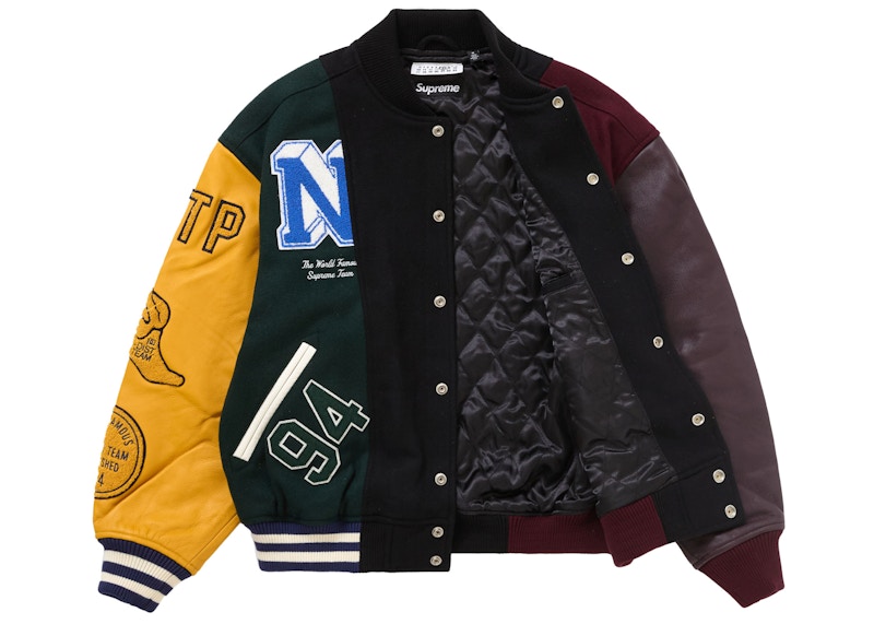 Supreme MM6 Maison Margiela Split Varsity Jacket Multicolor Men's