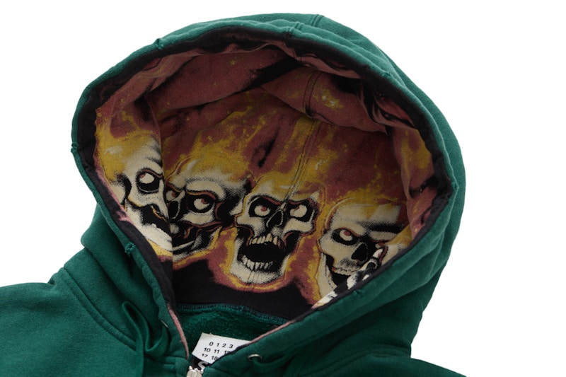 Supreme MM6 Maison Margiela Zip Up Hooded Sweatshirt Dark Green