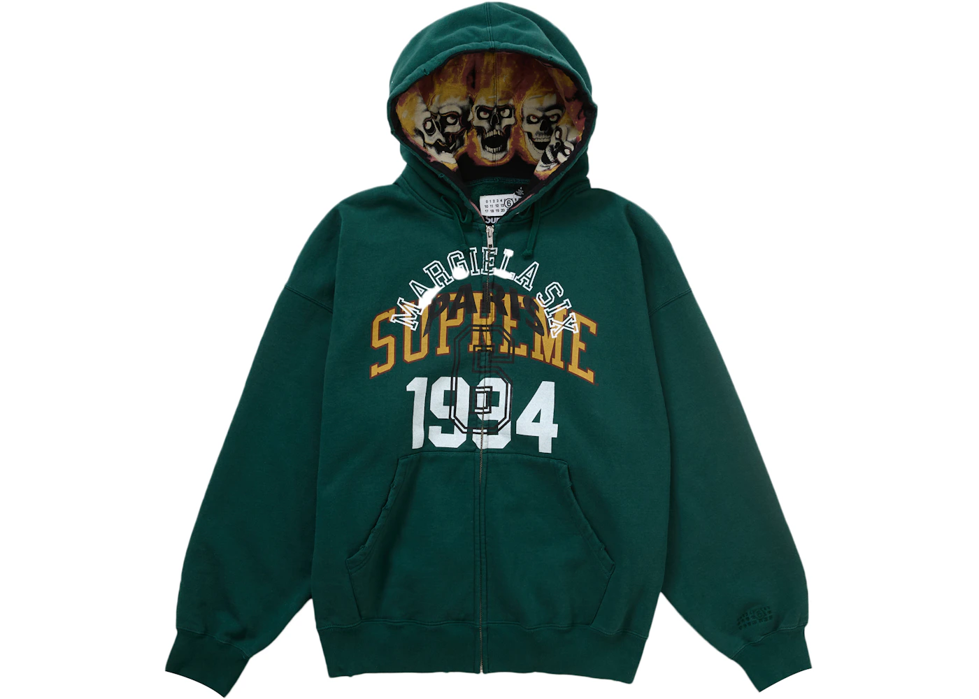 Supreme MM6 Maison Margiela Zip Up Hooded Sweatshirt Dark Green Men #39 s Supreme MM6 Maison Margiela Zip Up Hooded Sweatshirt Dark Green Men #39 s