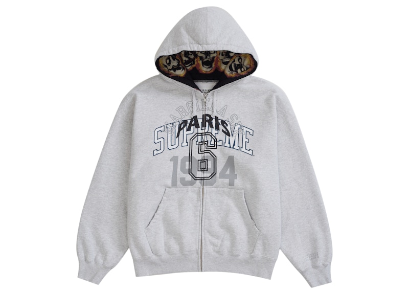 Supreme MM6 Maison Margiela Zip Up Hooded Sweatshirt Ash Grey 