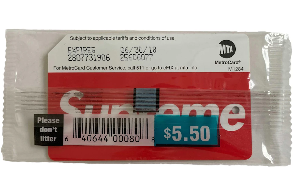 Supreme MTA Metrocard (Sealed) Red/White