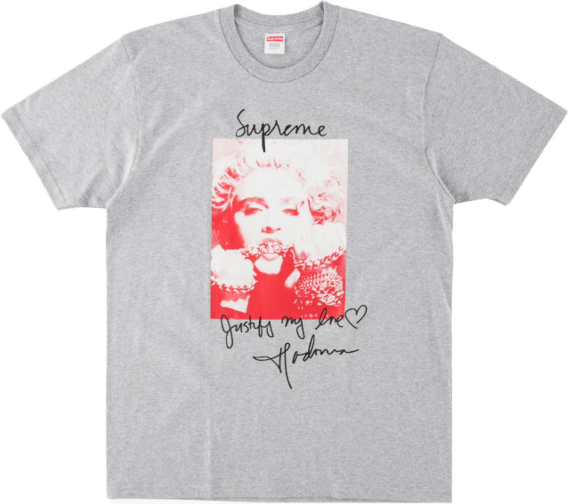 Supreme Madonna Tee Heather Grey Men's - FW18 - US