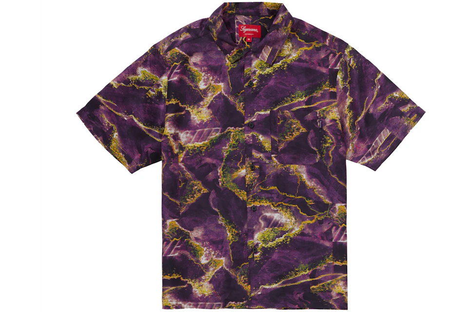 Supreme Marble Silk S/S Shirt Purple