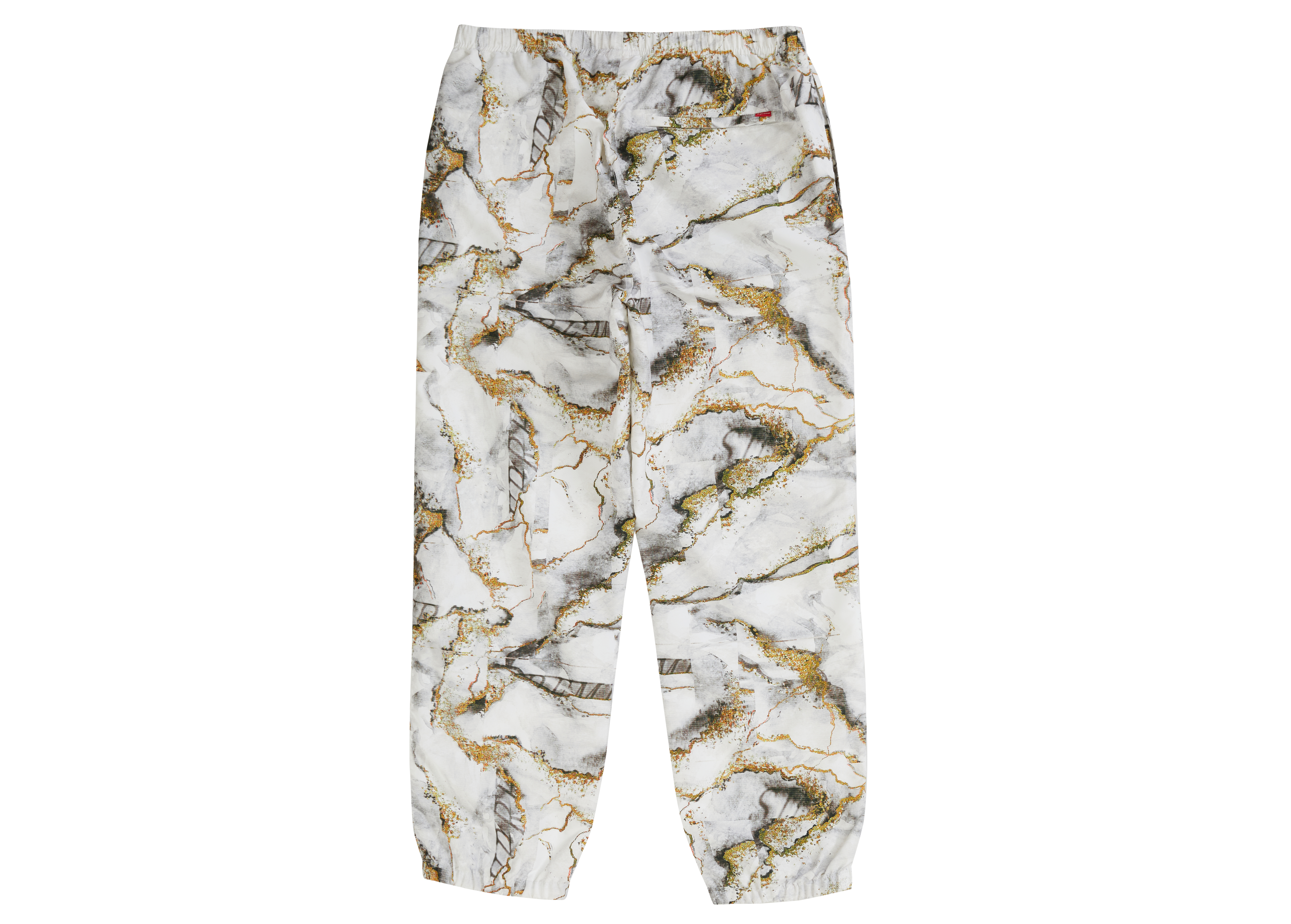 SUPREME 20AW MARBLE TRACK PANT L 白 グレー-