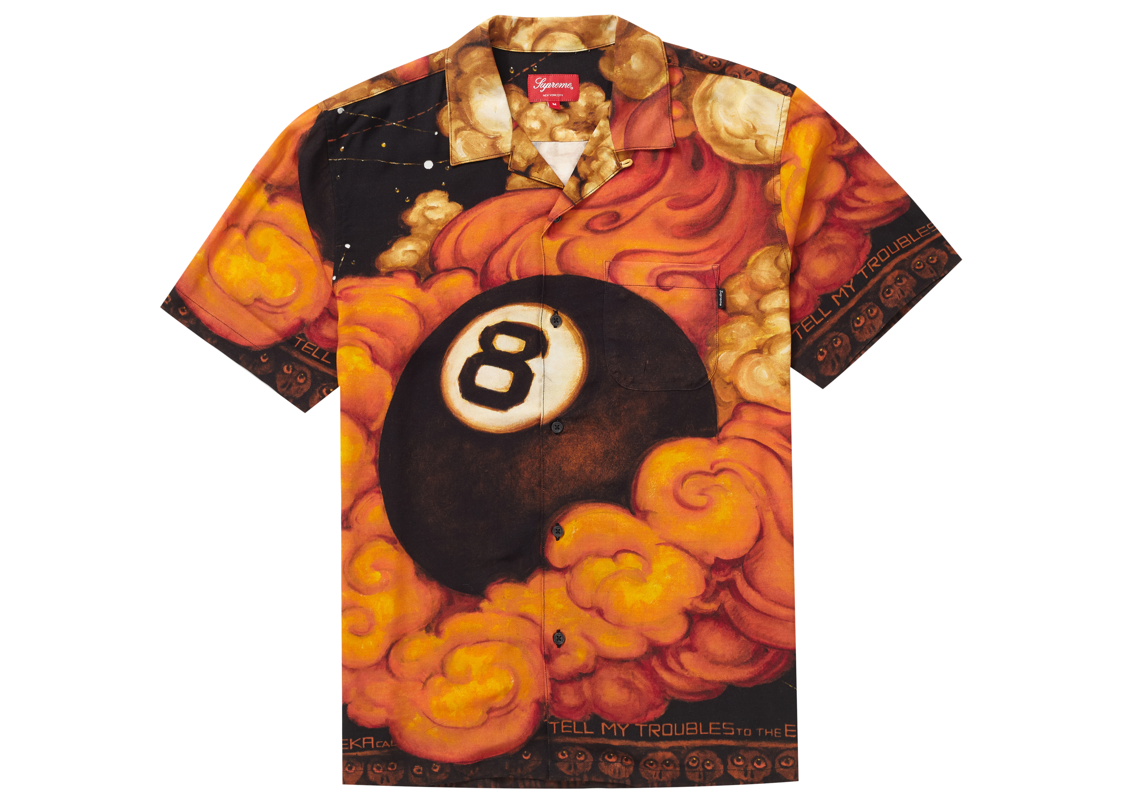 Supreme Martin Wong 8-Ball Rayon S/S Shirt Multicolor Men's - FW19