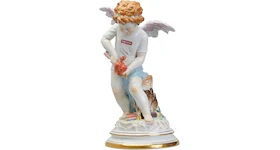 Supreme Meissen Hand-Painted Porcelain Cupid Figurine Multicolor