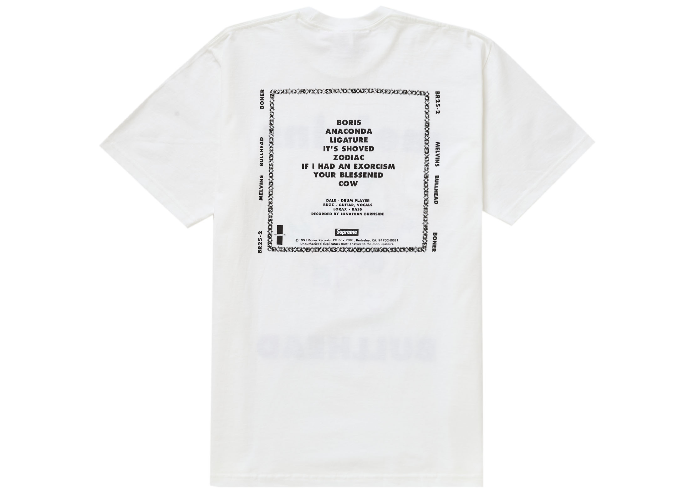 Supreme Melvins Bullhead Tee White Men's - SS24 - GB