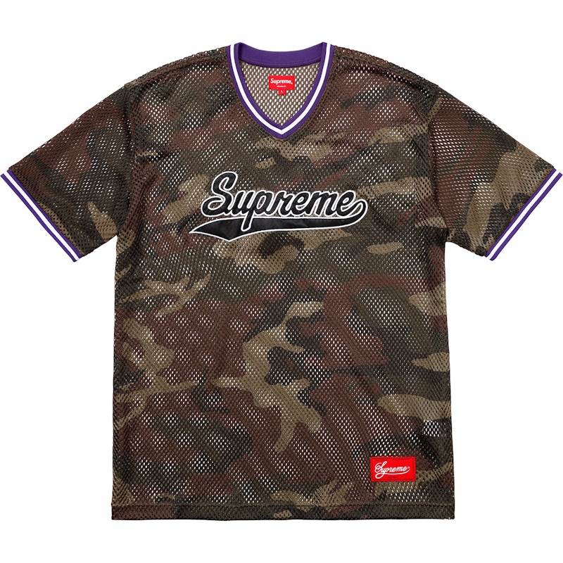 Supreme Mesh Baseball Top Woodland Camo メンズ - SS18 - JP