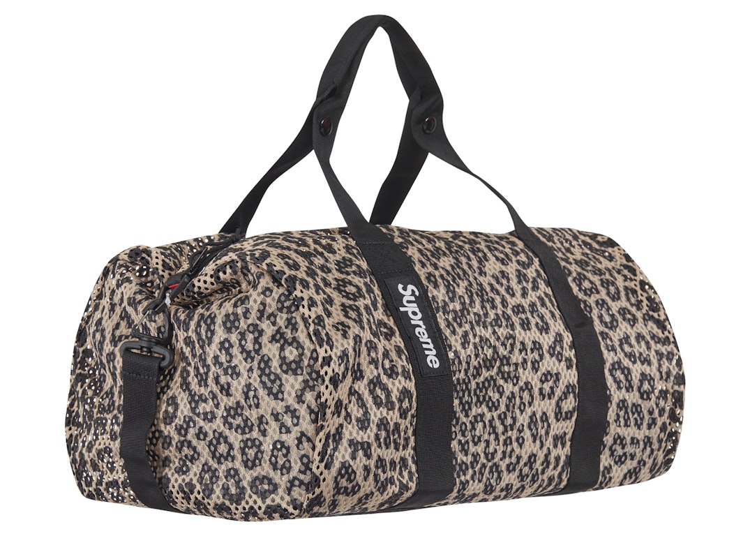 Pre-owned Supreme Mesh Duffle Bag (ss23) Leopard