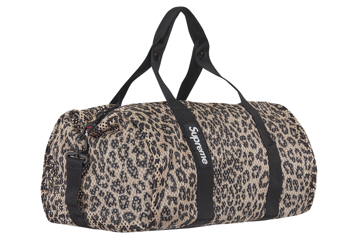 Pre-owned Supreme Mesh Duffle Bag (ss23) Leopard