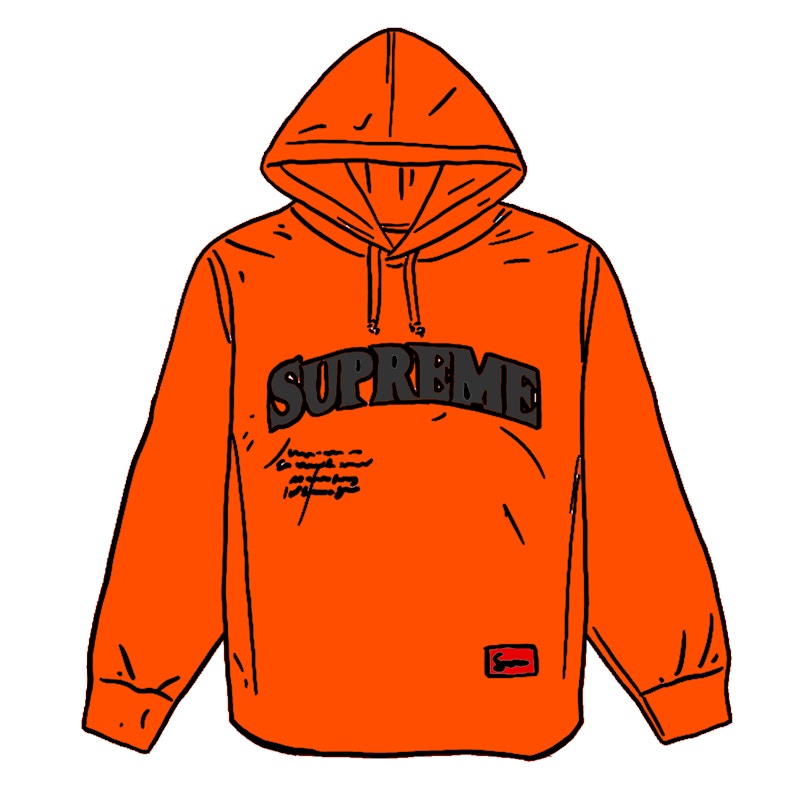 Supreme Mesh Hooded L/S Baseball Jersey Orange