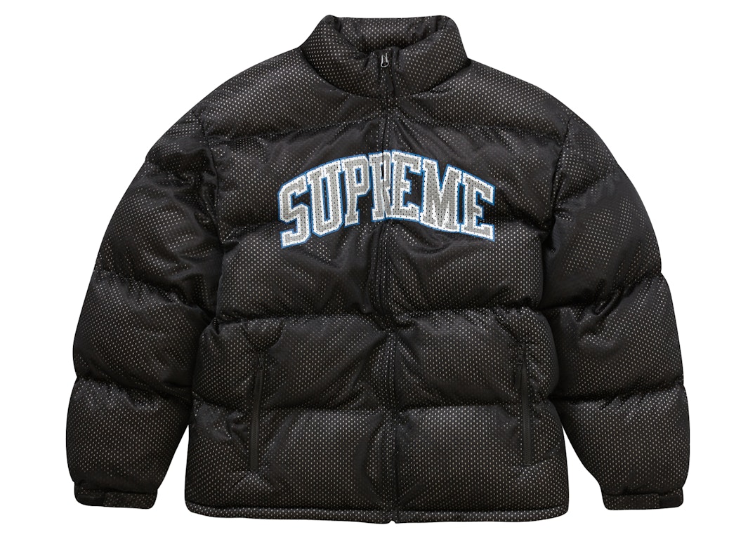 Pre-owned Supreme Mesh Jersey Puffer Jacket Black
