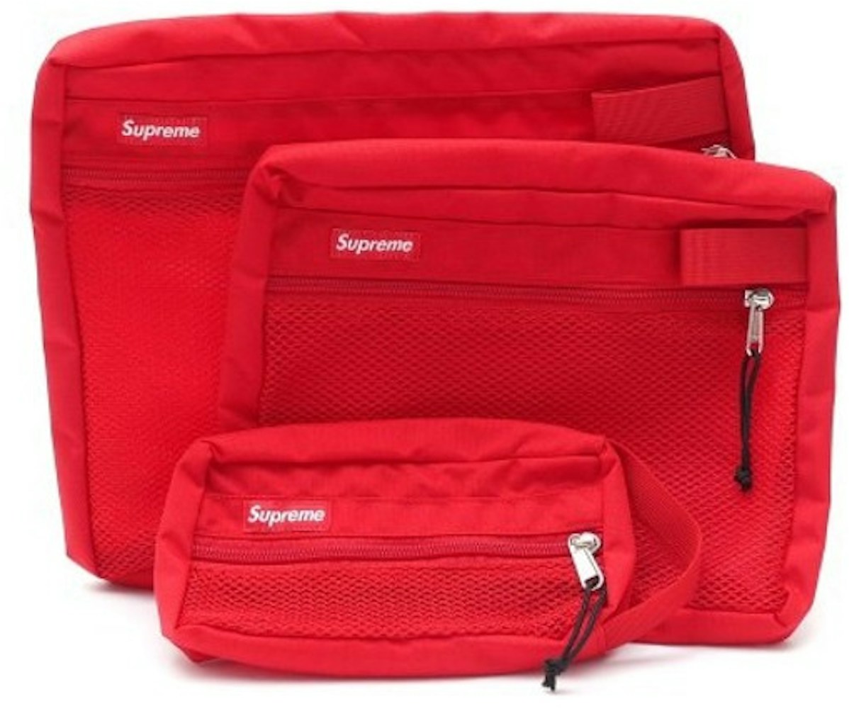 Supreme Mesh Organizer Bags Red - FW16