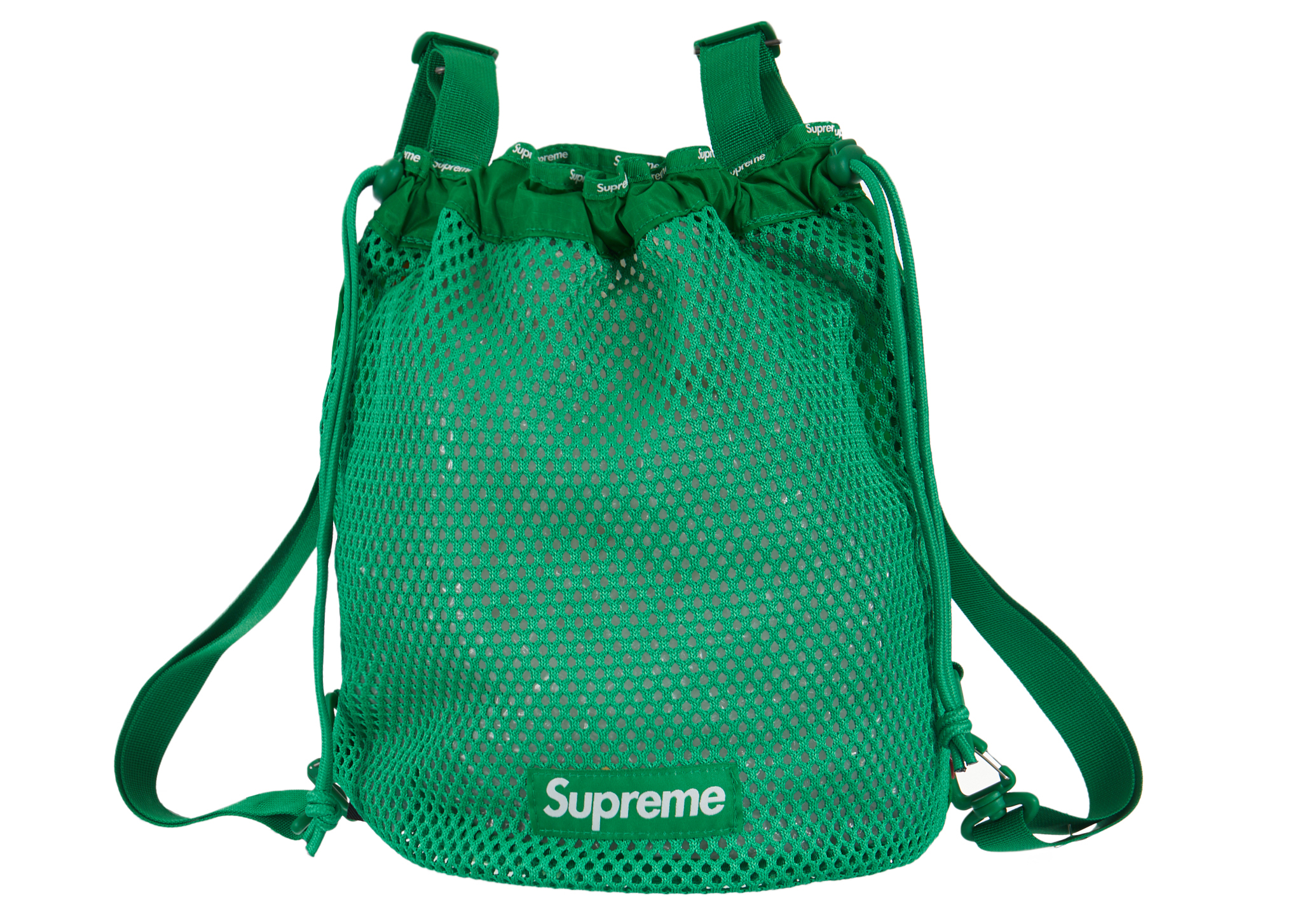 SUPREME mesh backpack green
