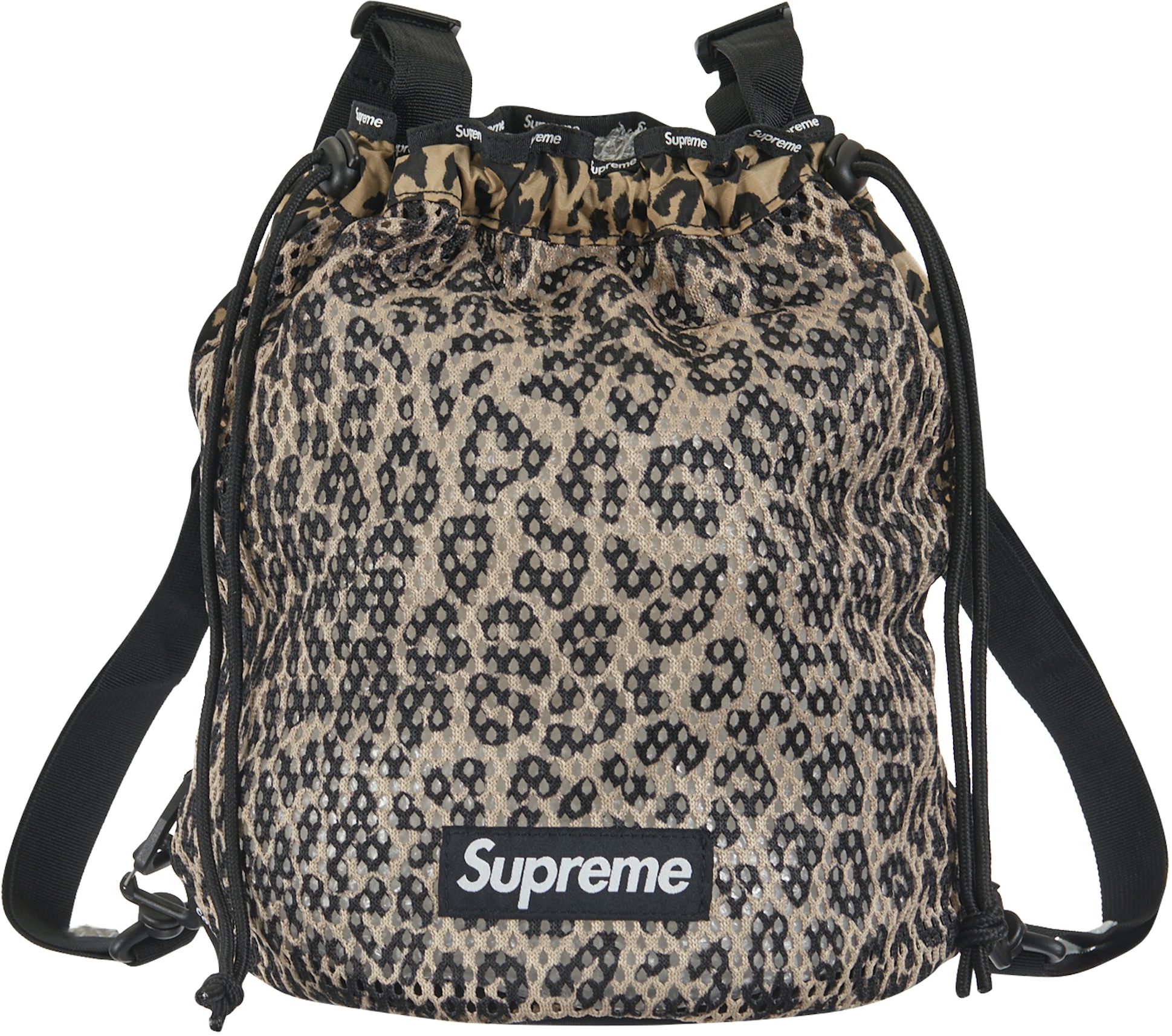 Supreme Leopard Print Backpack - Brown
