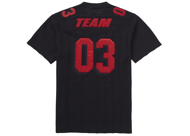 Supreme Mesh Stripe Football Jersey Black Uomo - SS21 - IT