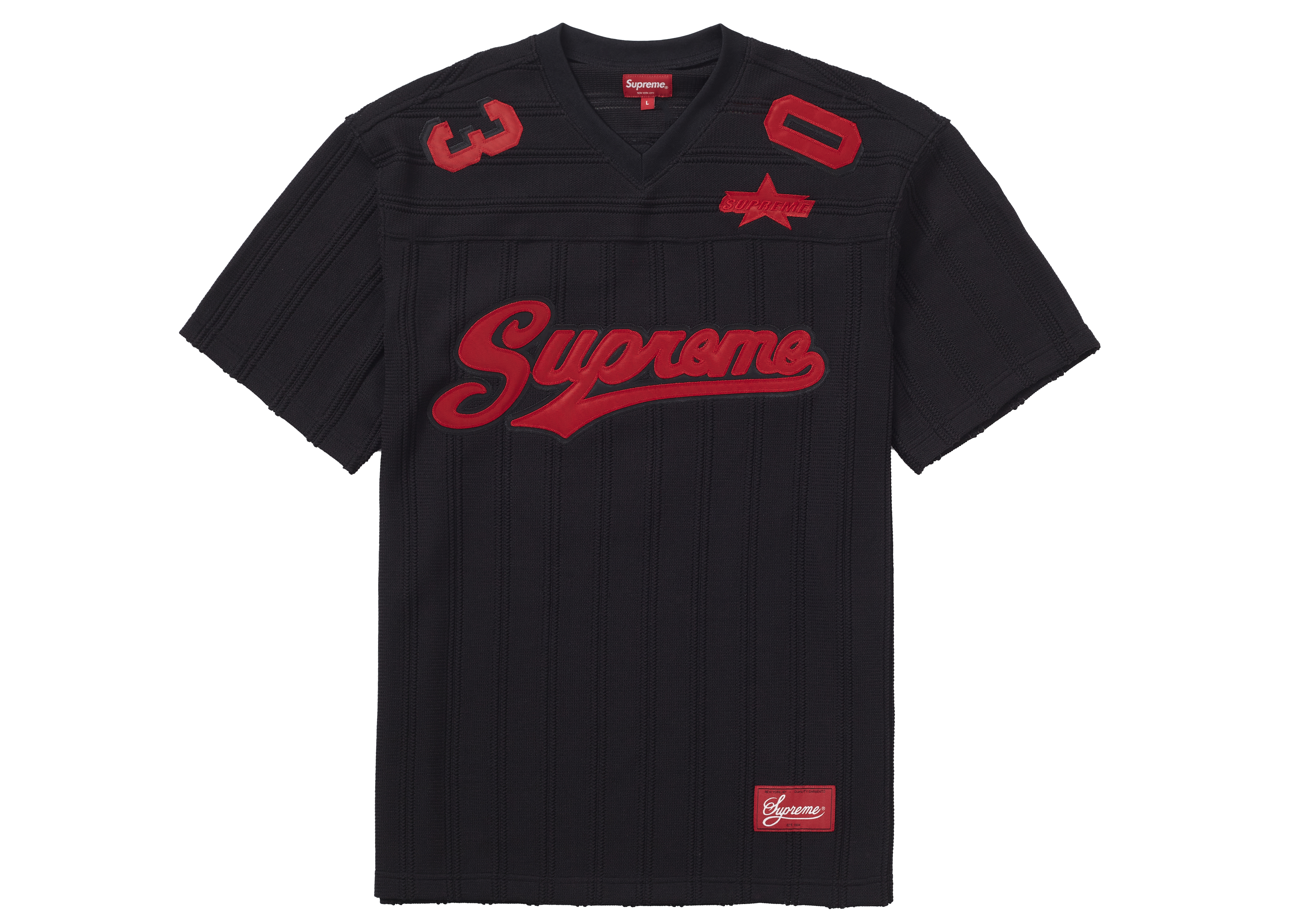 Supreme Mesh Stripe Football Jersey Black メンズ - SS21 - JP