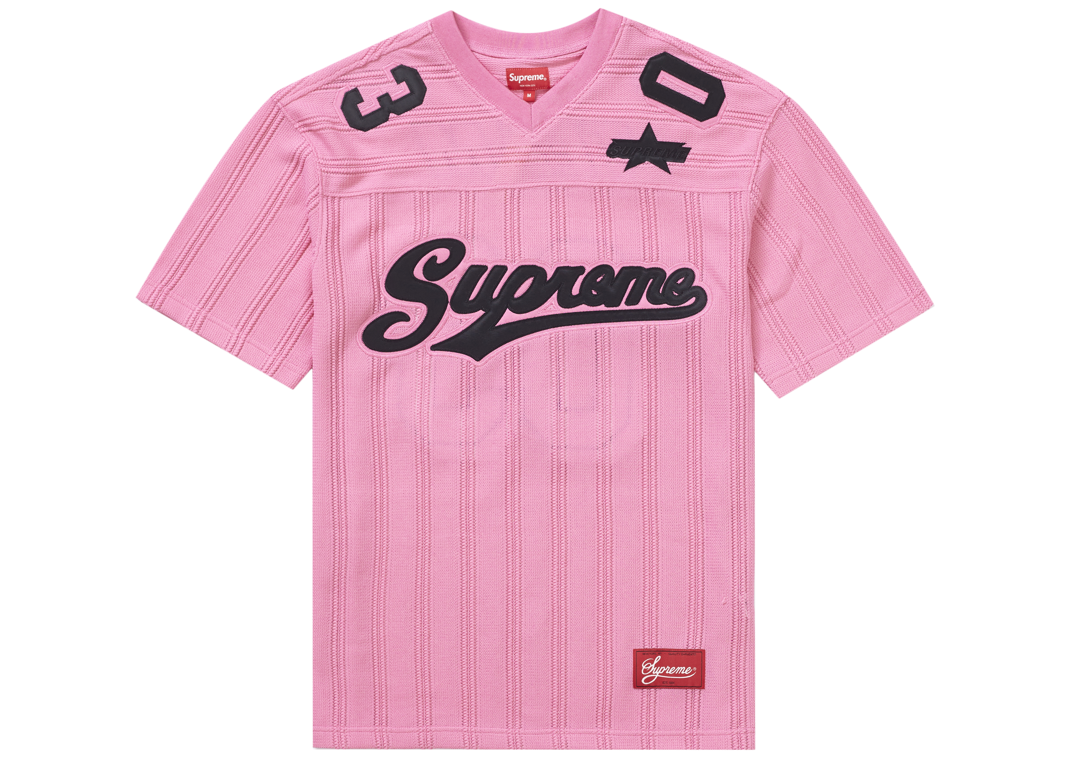 Supreme Mesh Stripe Football Jersey Pink - SS21 Men's - US