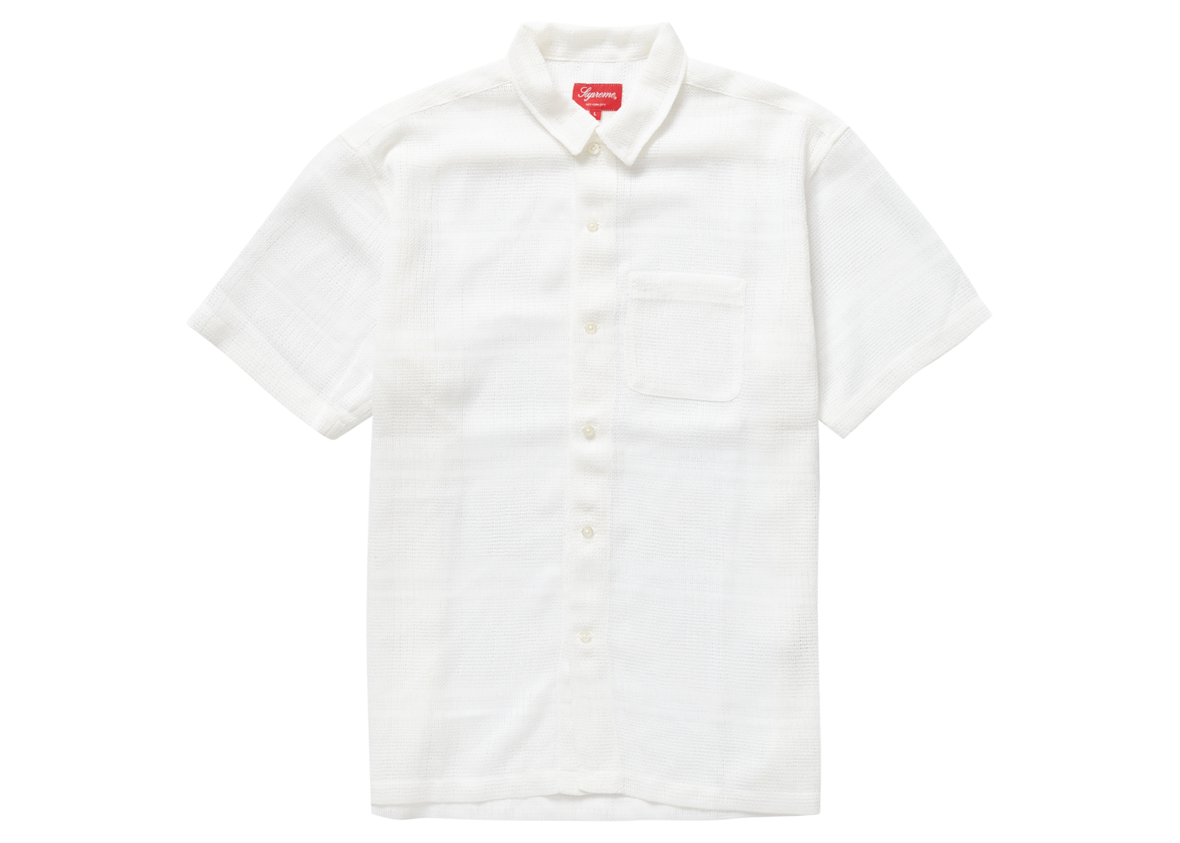 Supreme Mesh Stripe S/S Shirt White