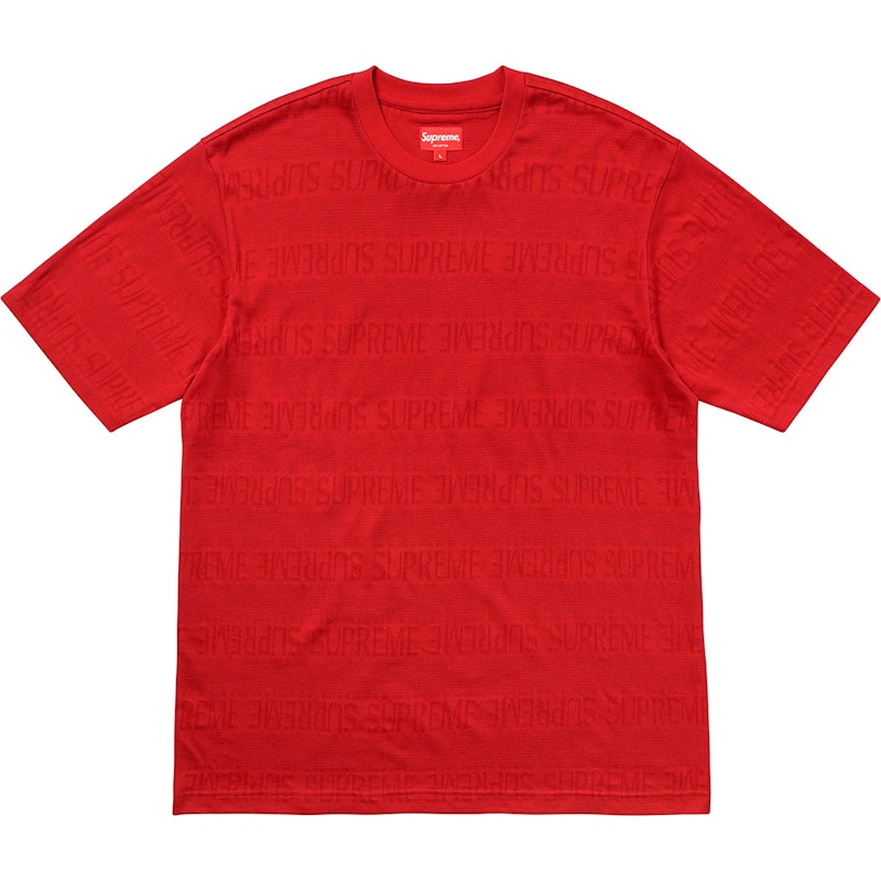 Supreme Mesh Stripe Pocket Tee Red Men's - SS19 - US