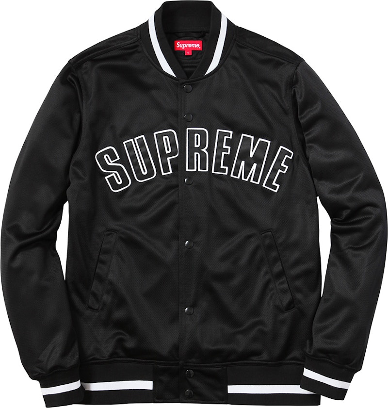 Supreme Mesh Varsity Jacket Black - SS15 Men's - US