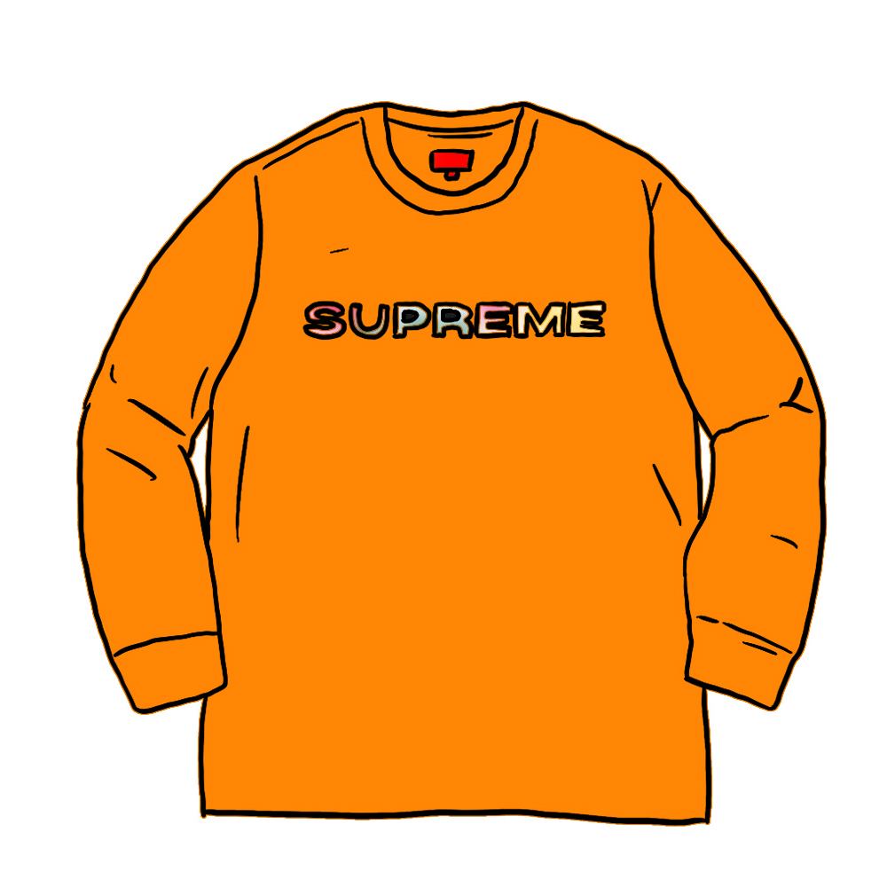 Supreme Meta Logo L/S Top Orange Men's - SS20 - US