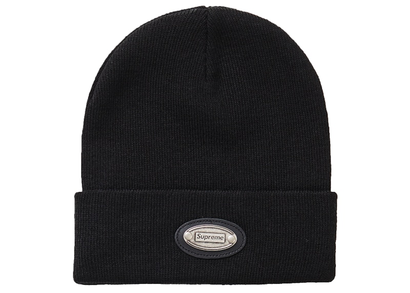 Supreme Metal Plate Beanie Black