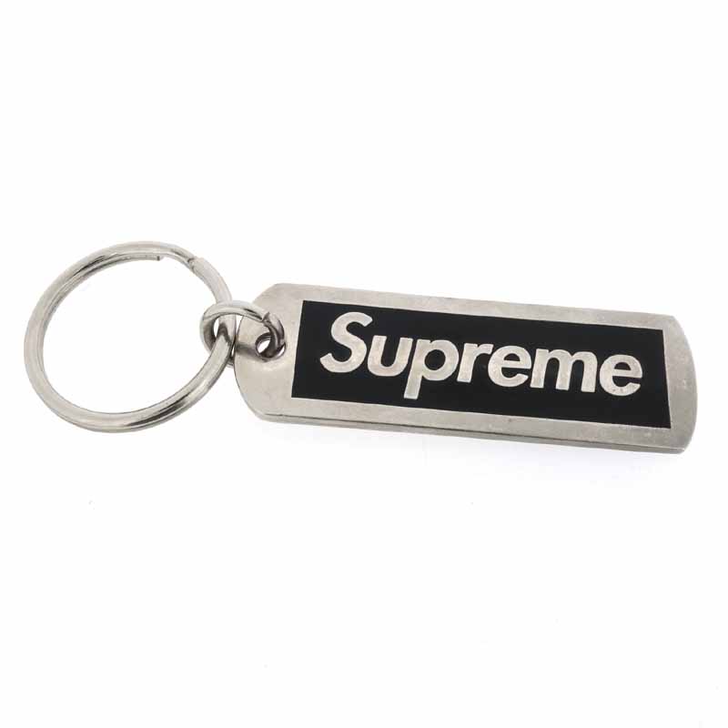 Supreme Metal Tag Keychain Black