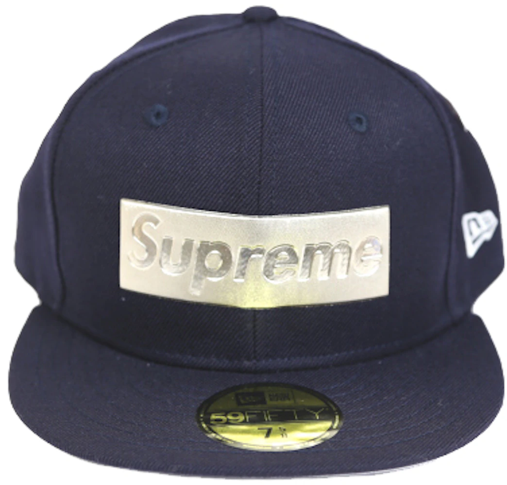 Supreme Metallic Box Logo New Era Hat Navy - SS16 - US
