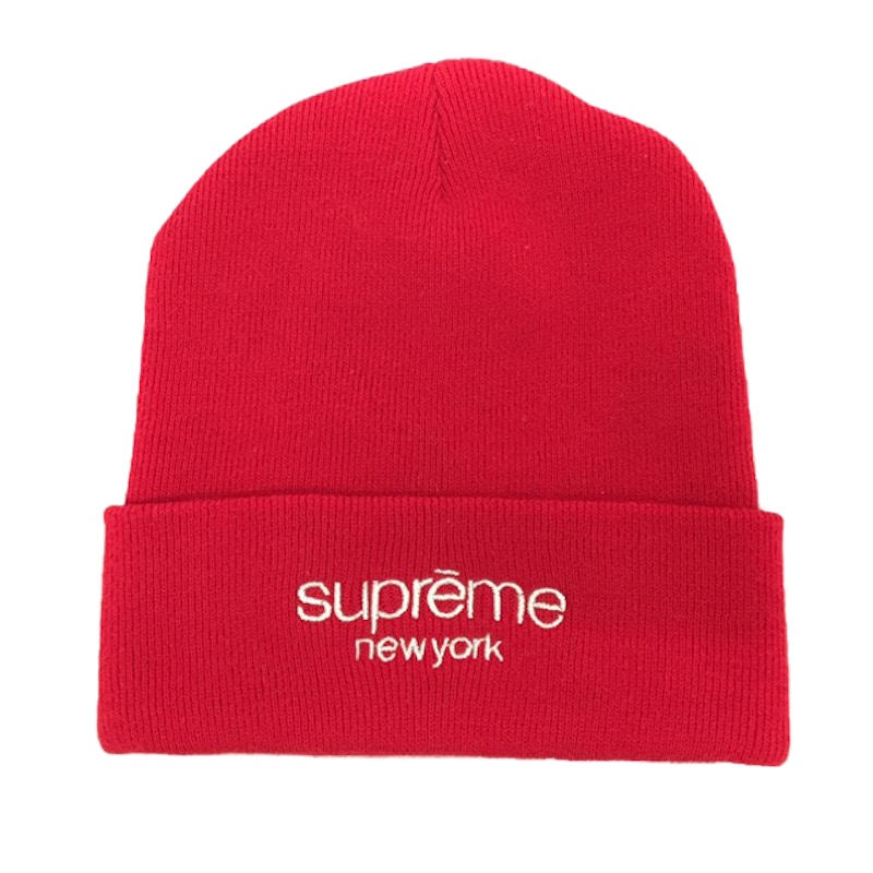 Supreme Metallic Classic Logo Beanie レッド