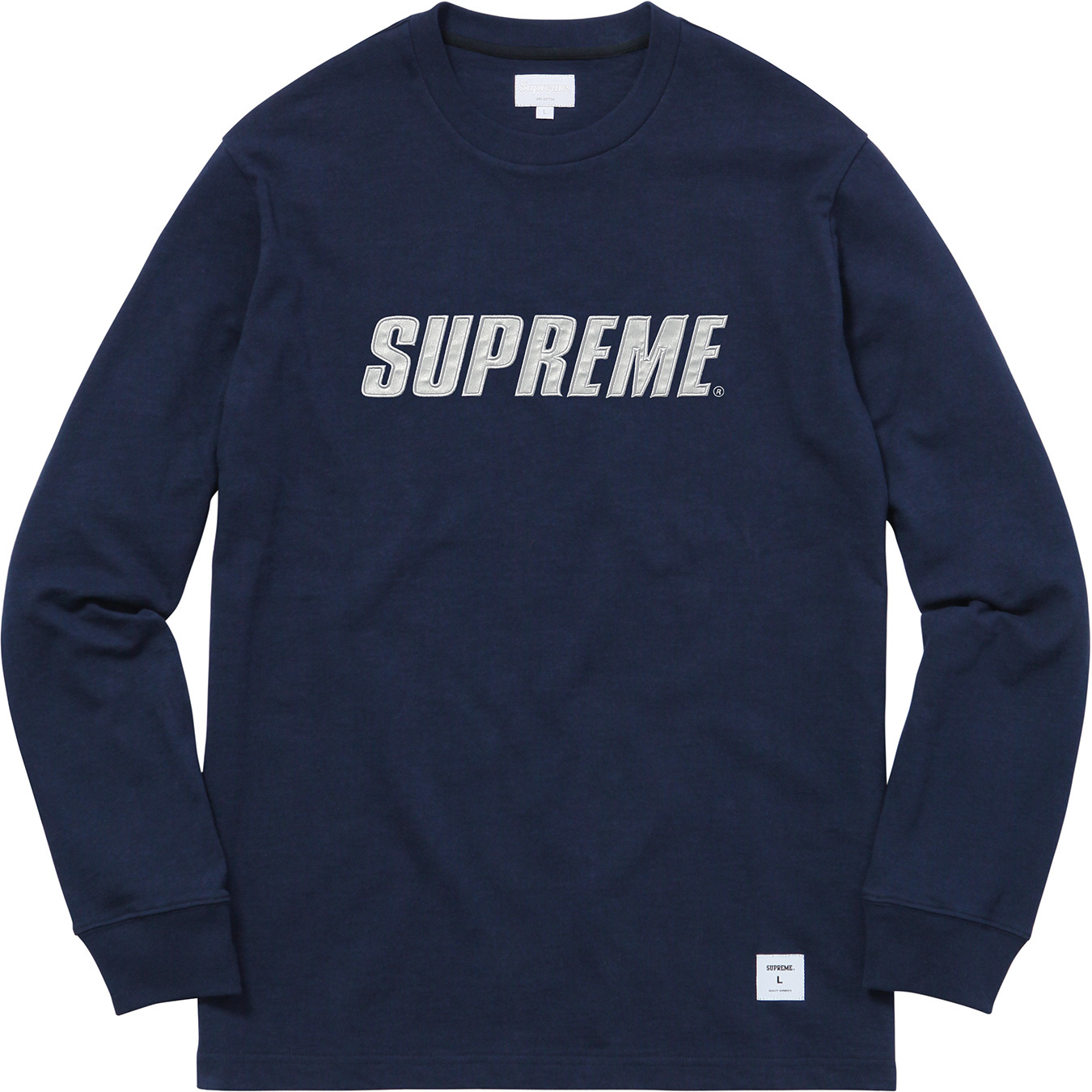 Supreme Metallic L/S Top Navy Men's - FW17 - US